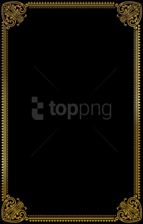 Elegant Black Framewith Gold Borders PNG Image