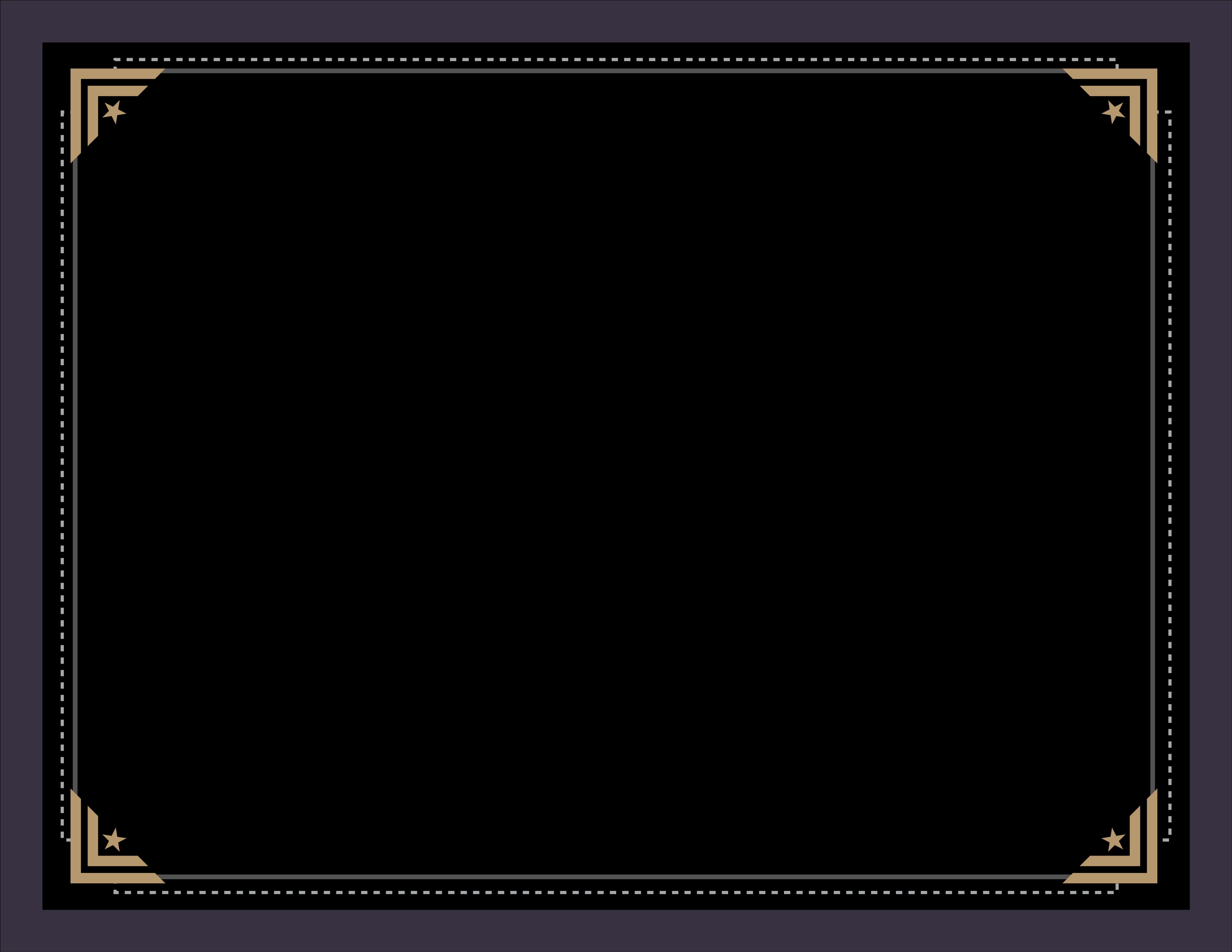 Elegant Black Gold Certificate Border PNG Image