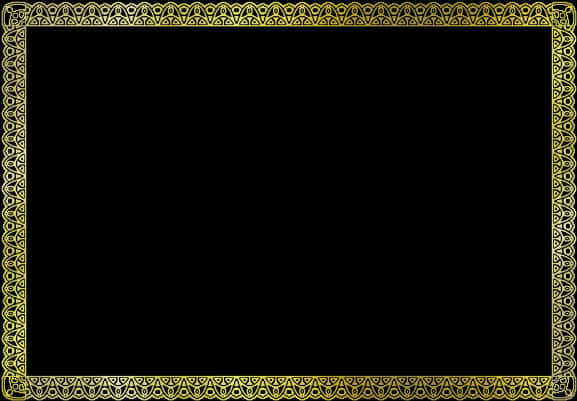 Elegant Black Gold Certificate Border PNG Image