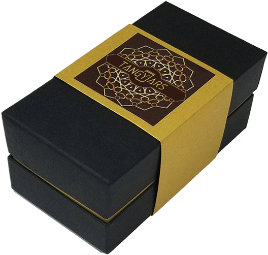 Elegant Black Gold Gift Box PNG Image