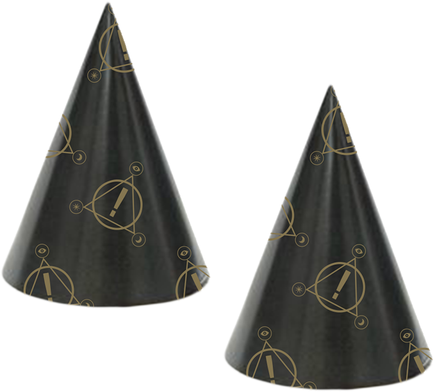 Elegant Black Gold New Year Hats PNG Image