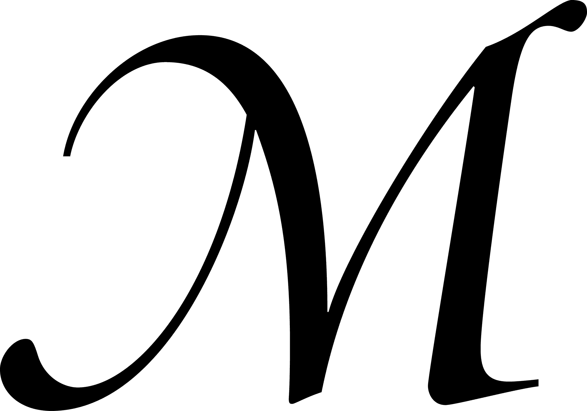 Elegant Black Letter M PNG Image