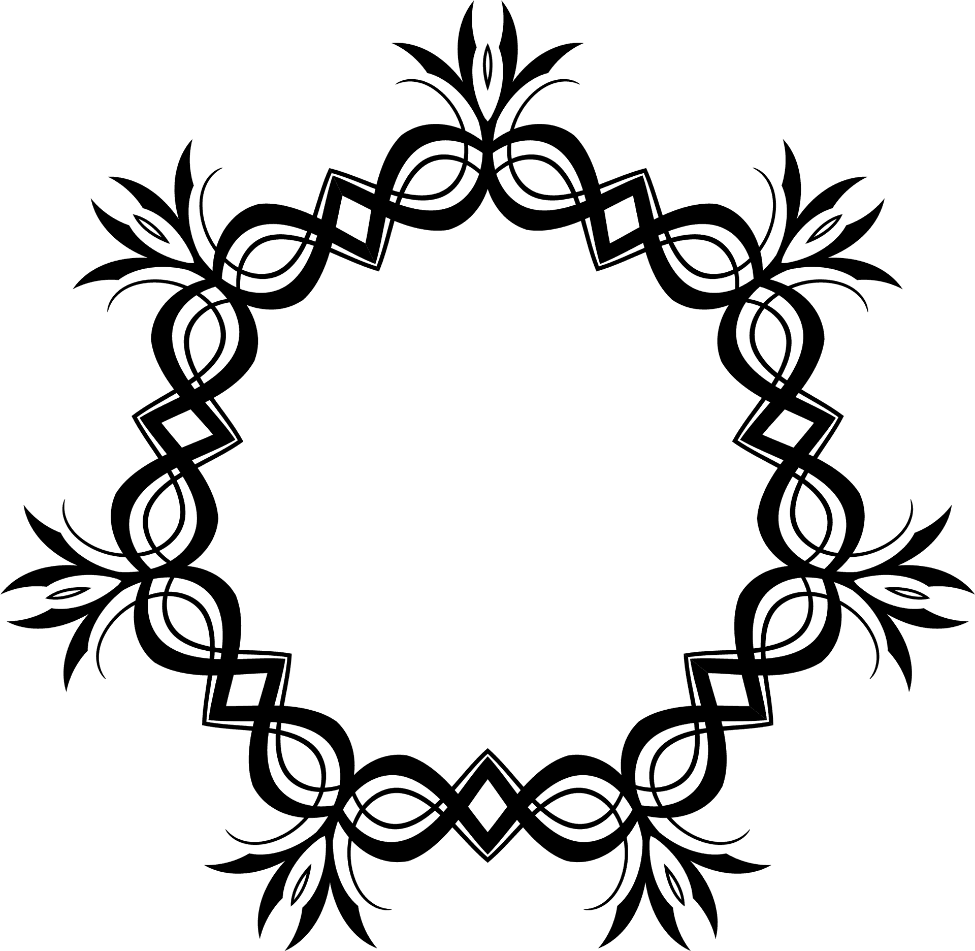 Elegant Black Oval Frame PNG Image