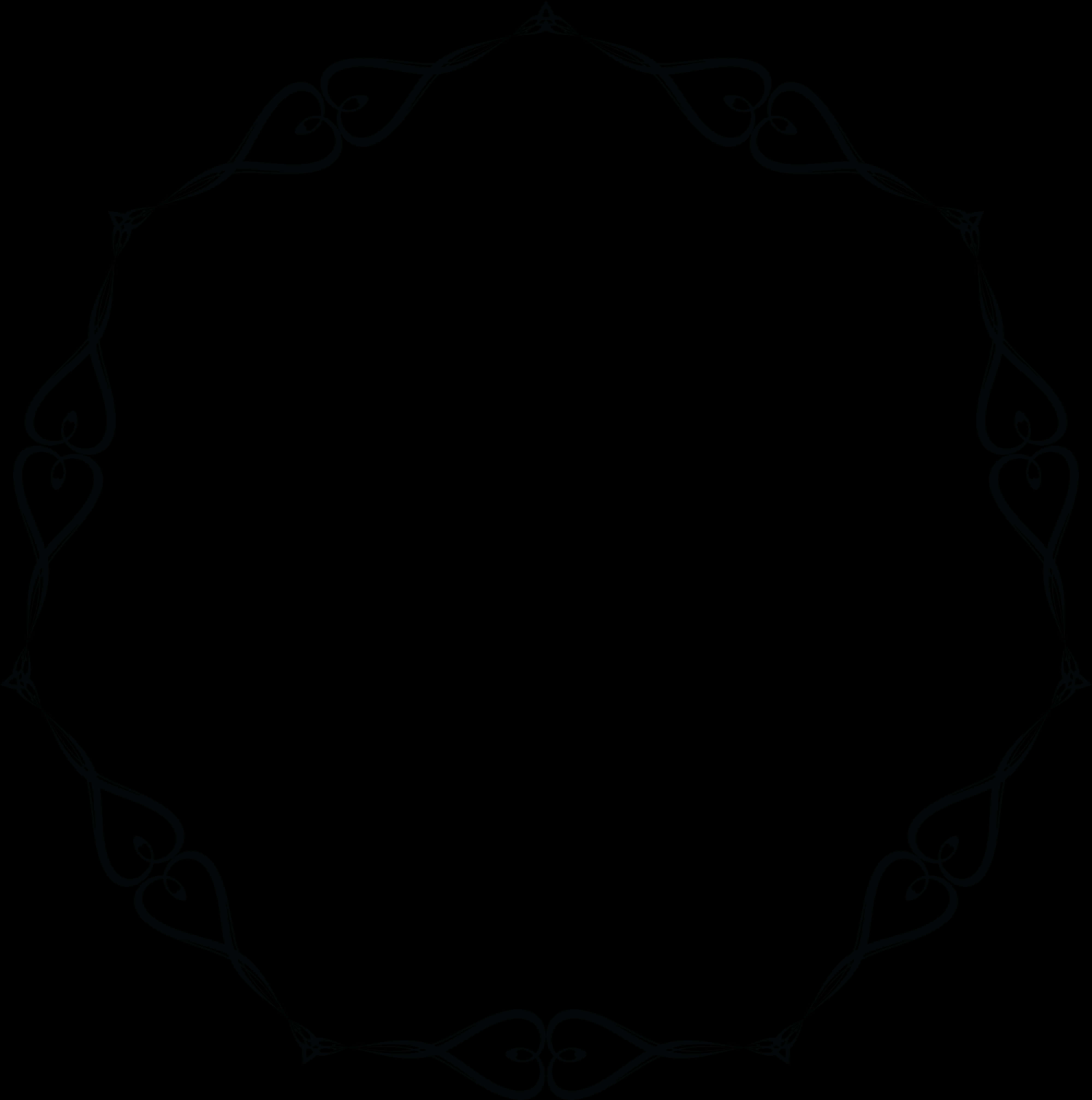 Elegant Black Round Frame PNG Image