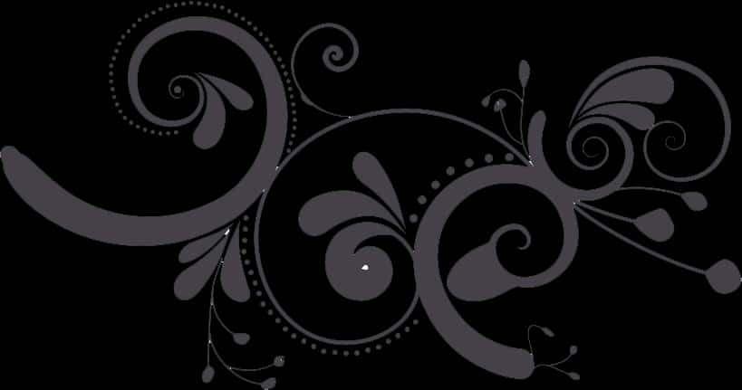 Elegant Black Swirl Design PNG Image