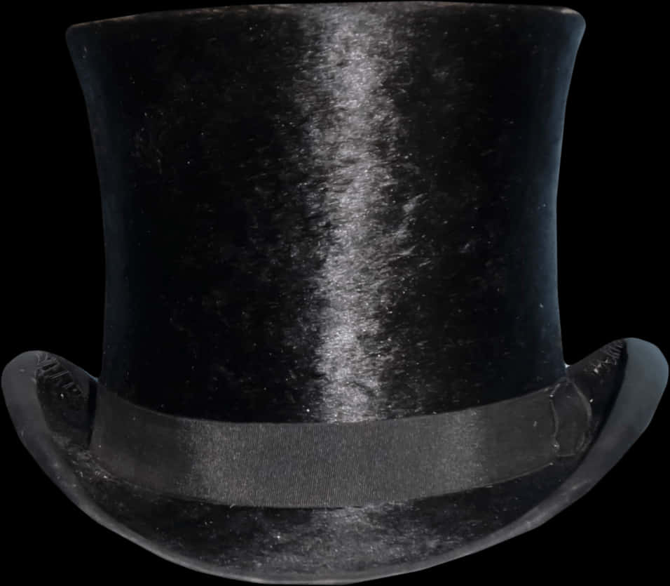 Elegant Black Top Hat PNG Image