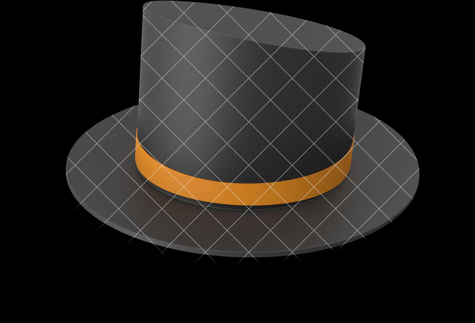 Elegant Black Top Hat PNG Image