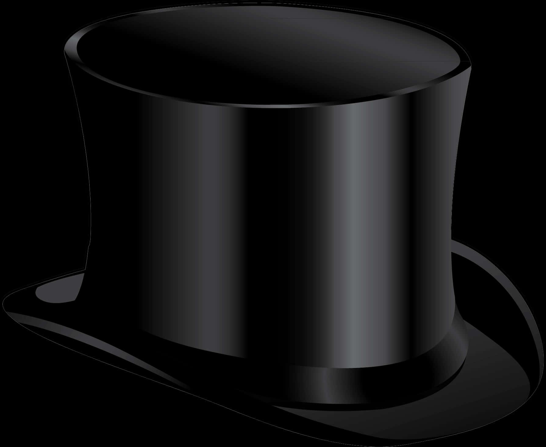 Elegant Black Top Hat Illustration PNG Image