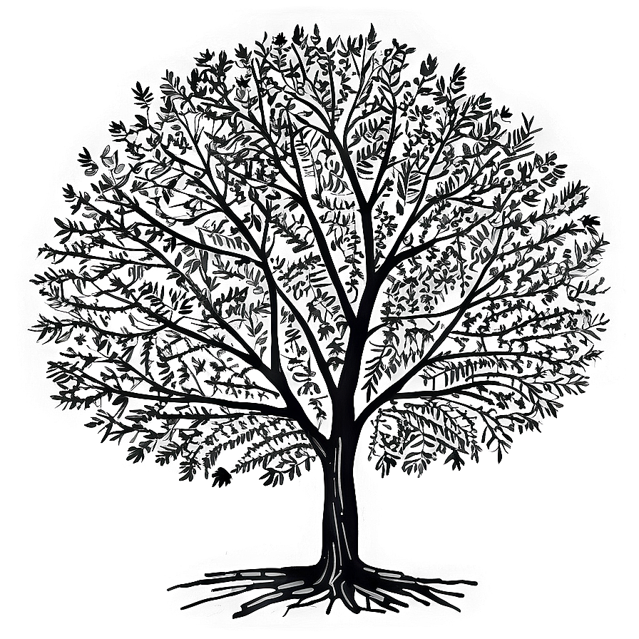 Elegant Black Tree Drawing Png 06212024 PNG Image