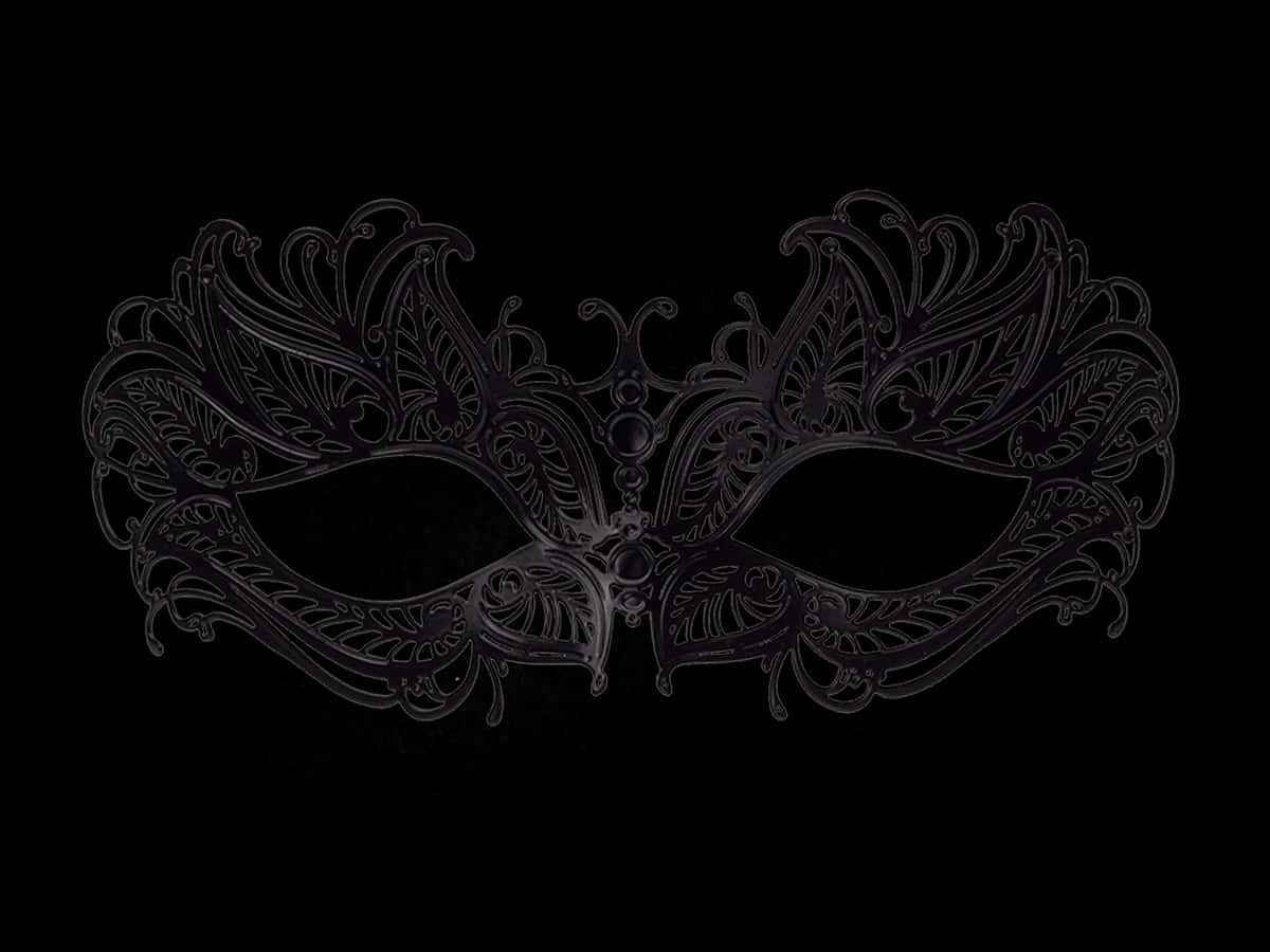 Elegant Black Venetian Mask PNG Image