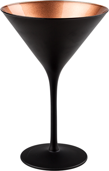 Elegant Blackand Copper Martini Glass PNG Image