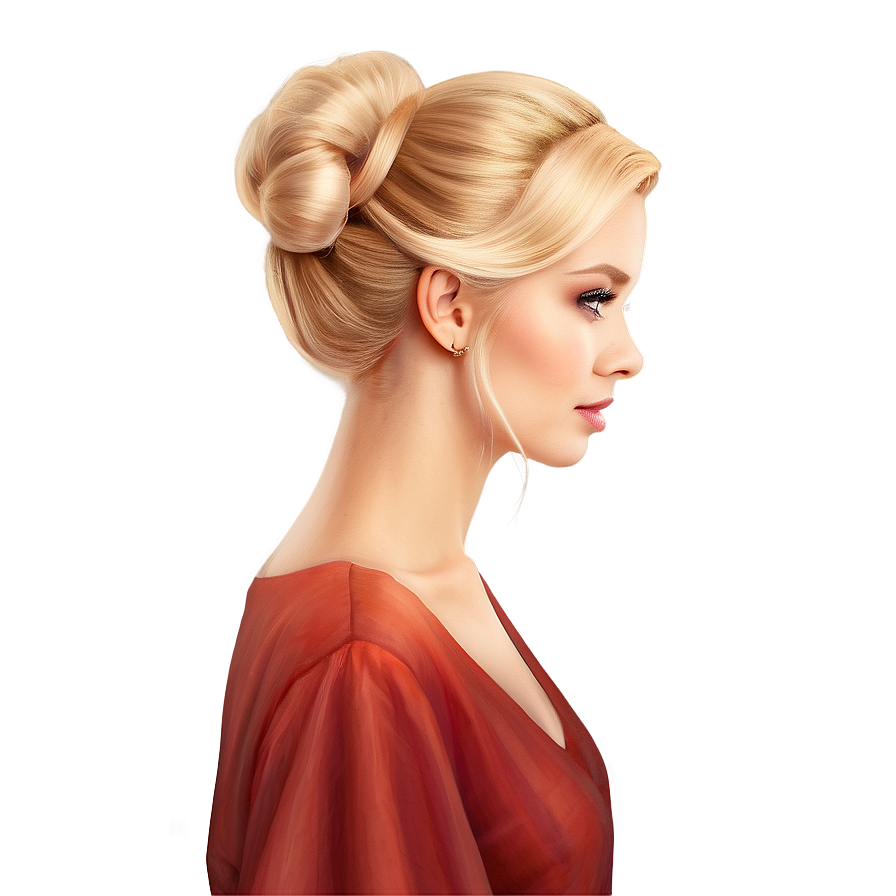 Elegant Blond Hair Updo Png Jiy PNG Image