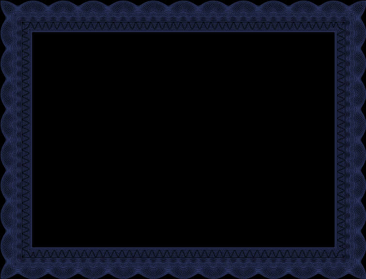 Elegant Blue Certificate Border PNG Image