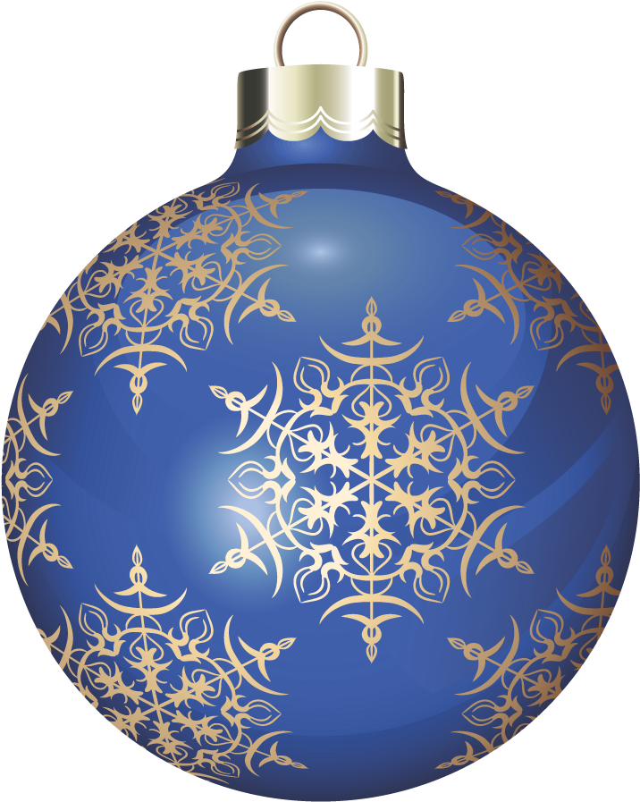 Elegant Blue Christmas Ball PNG Image