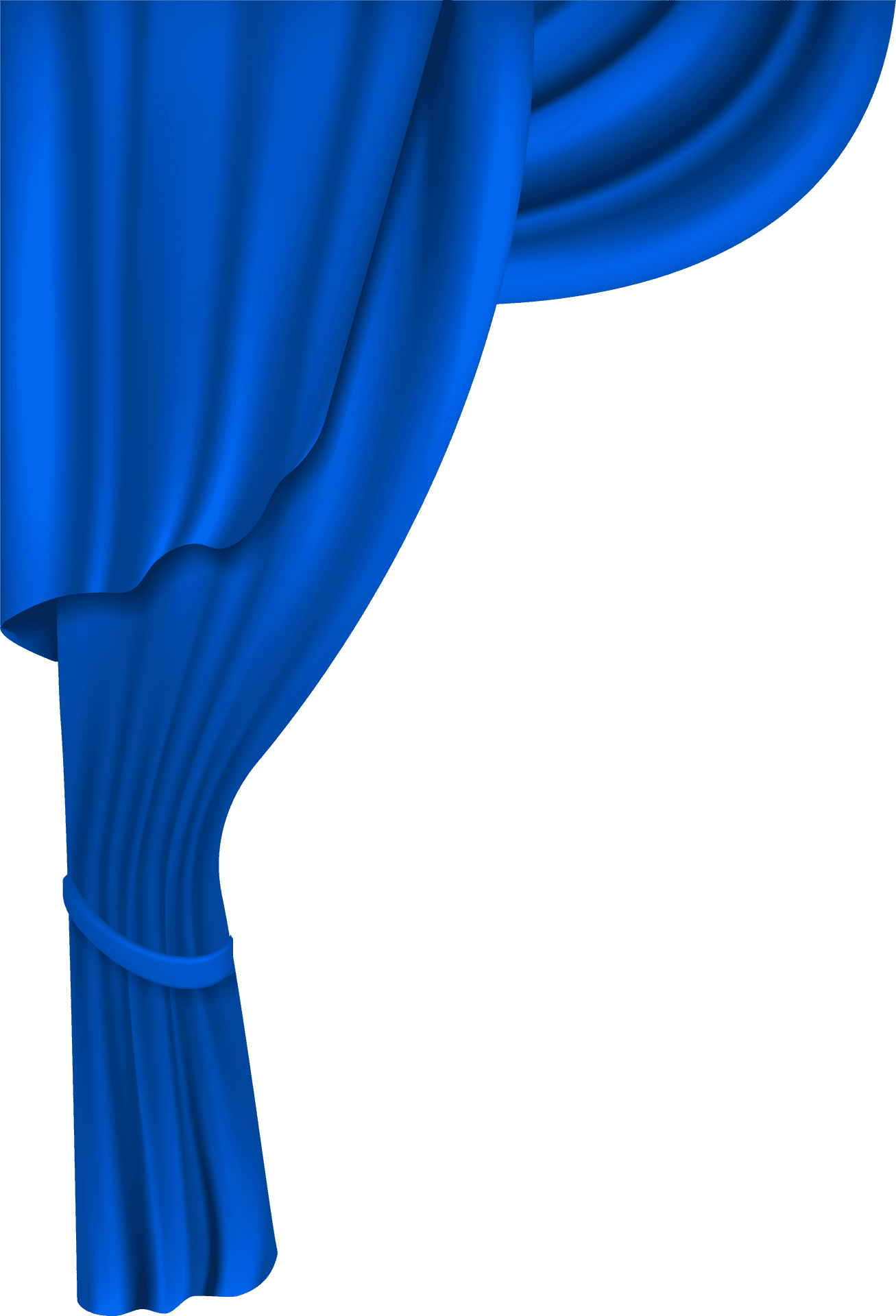 Elegant Blue Curtain Tieback PNG Image