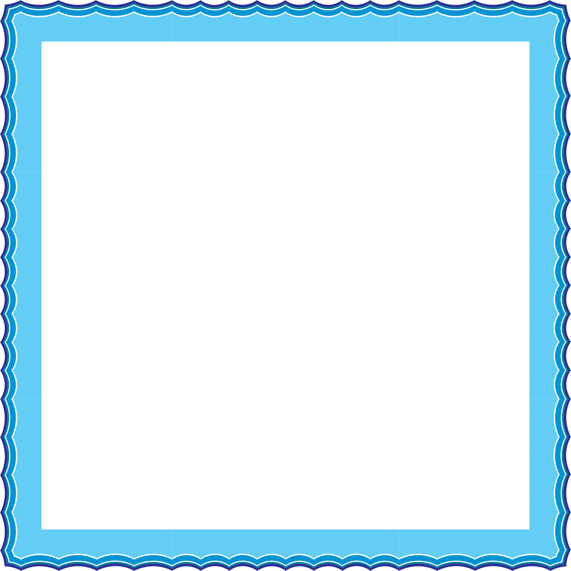 Elegant Blue Decorative Frame PNG Image