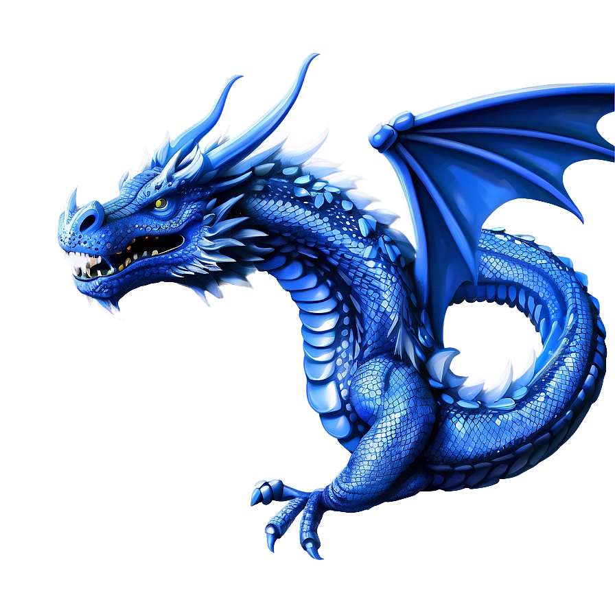 Elegant Blue Dragon Sketch Png Nrf PNG Image