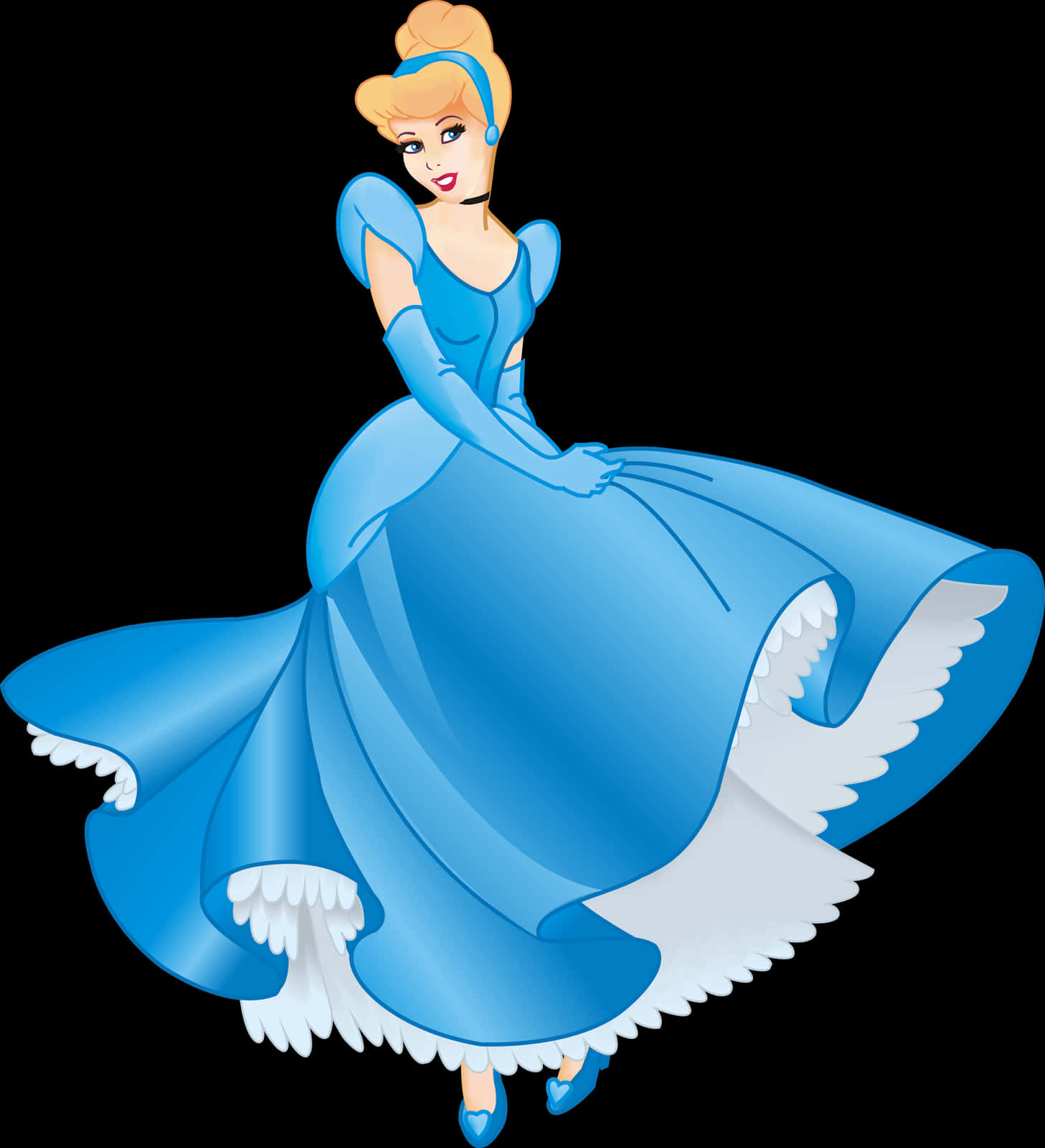 Elegant Blue Dress Princess PNG Image