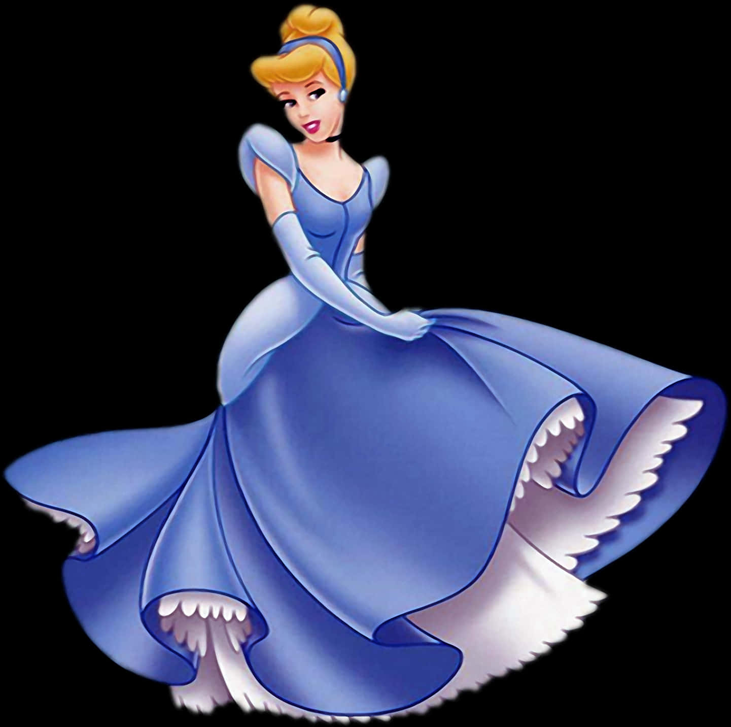 Elegant Blue Dress Princess PNG Image