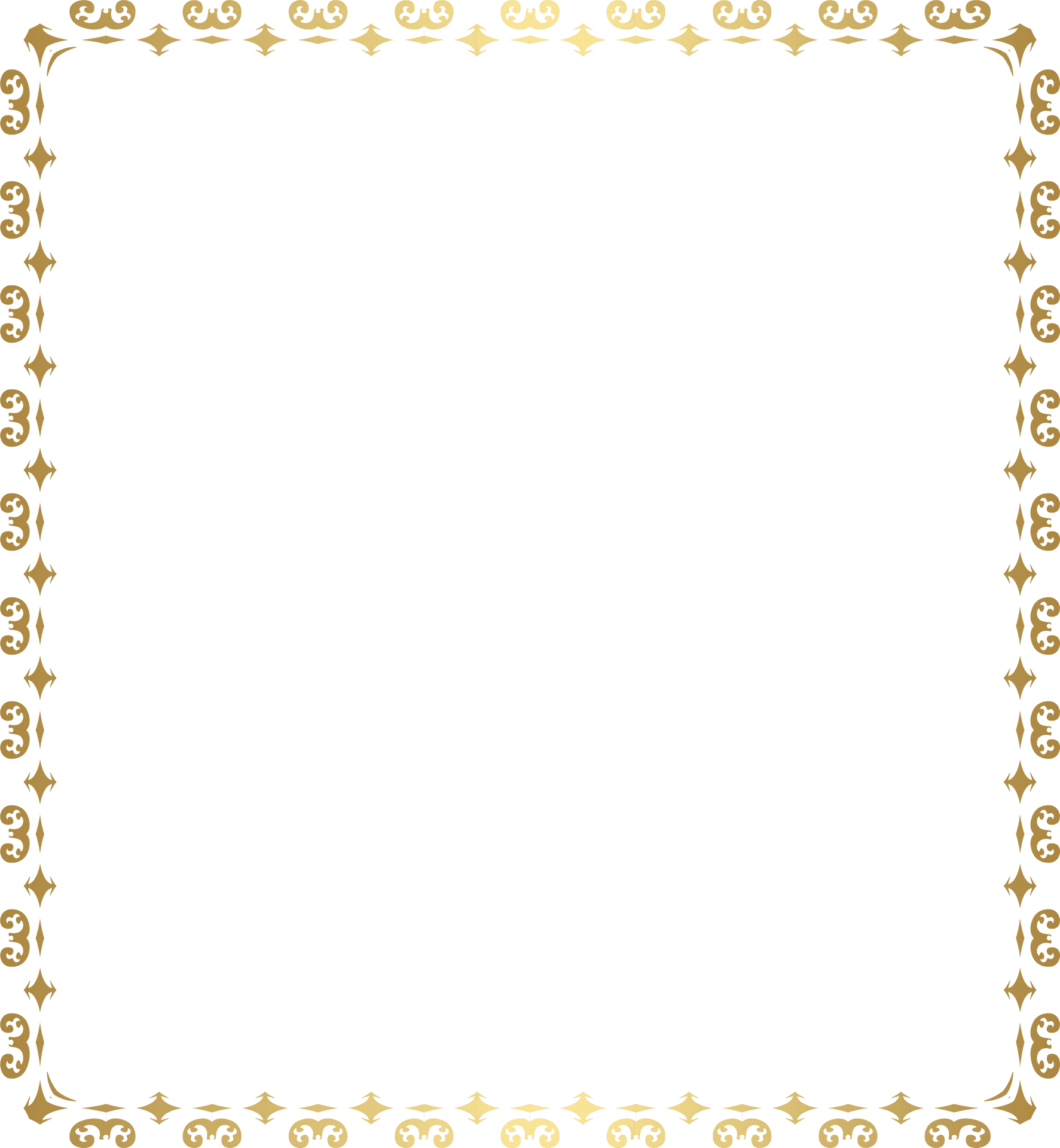 Elegant Blue Gold Frame Design PNG Image