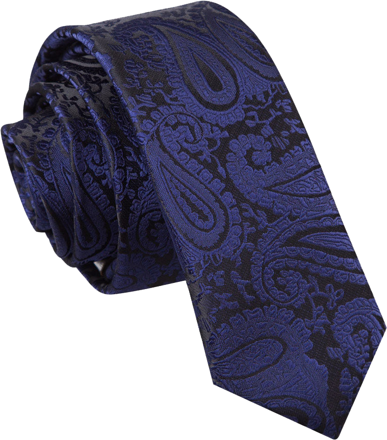 Elegant Blue Paisley Tie PNG Image