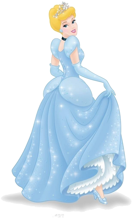 Elegant Blue Princess Illustration PNG Image