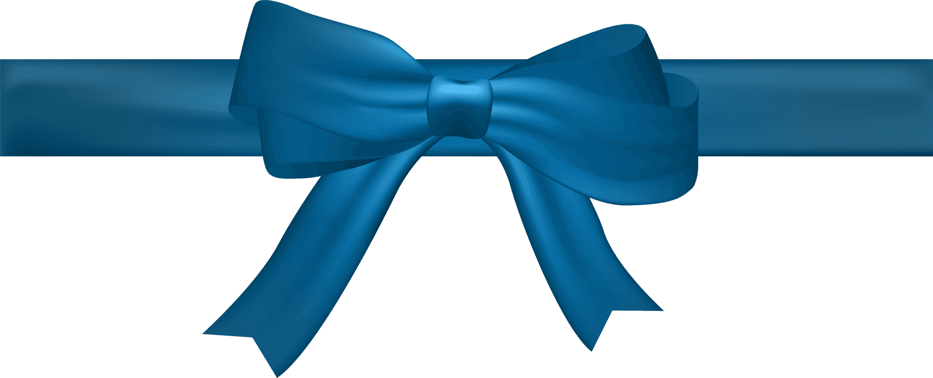 Elegant Blue Ribbon Bow PNG Image