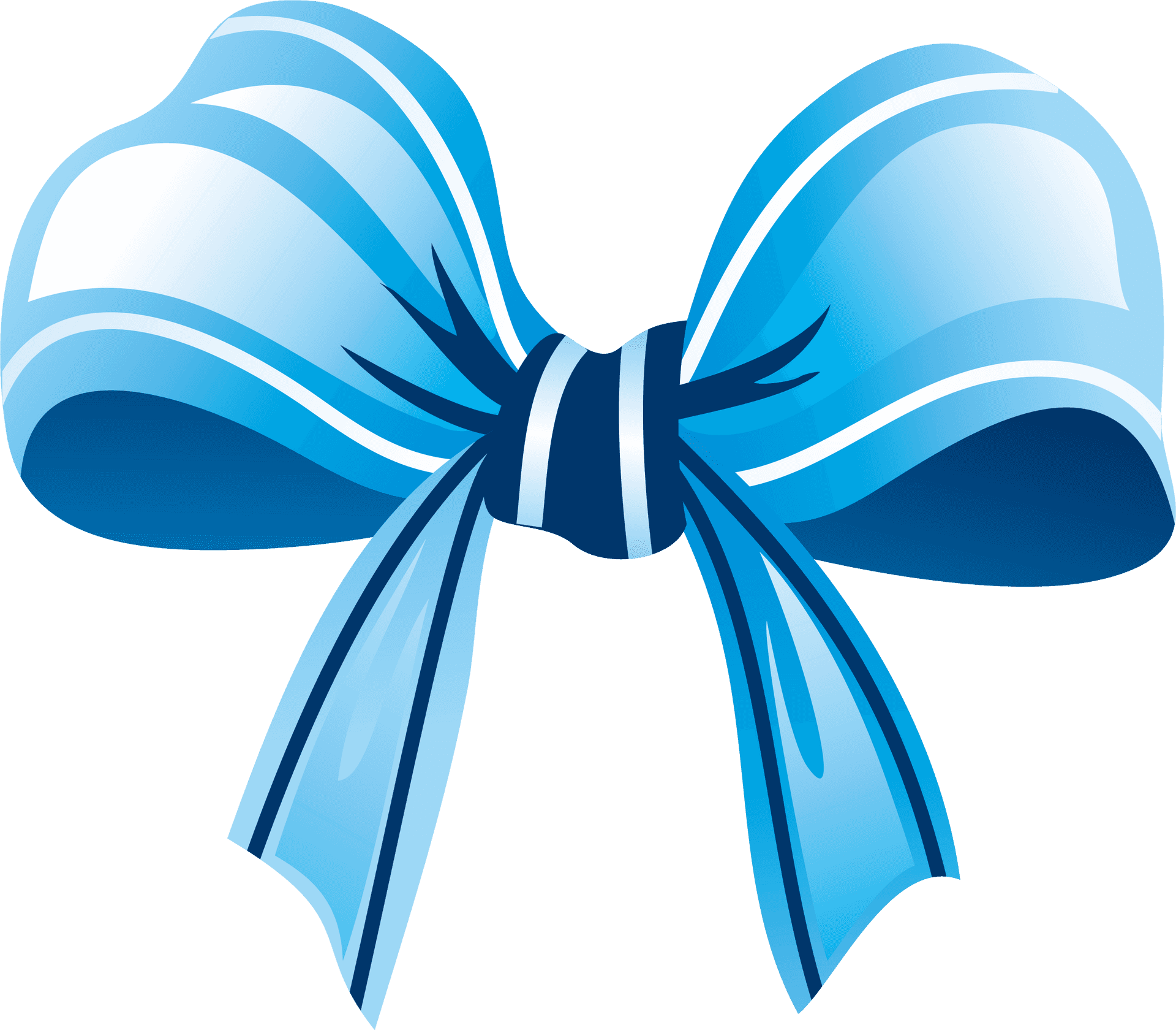 Elegant Blue Ribbon Graphic PNG Image