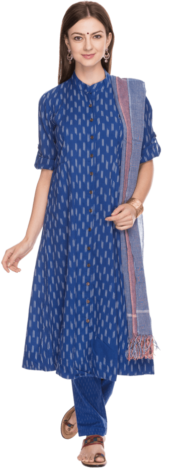 Elegant Blue Salwar Suitwith Dupatta PNG Image