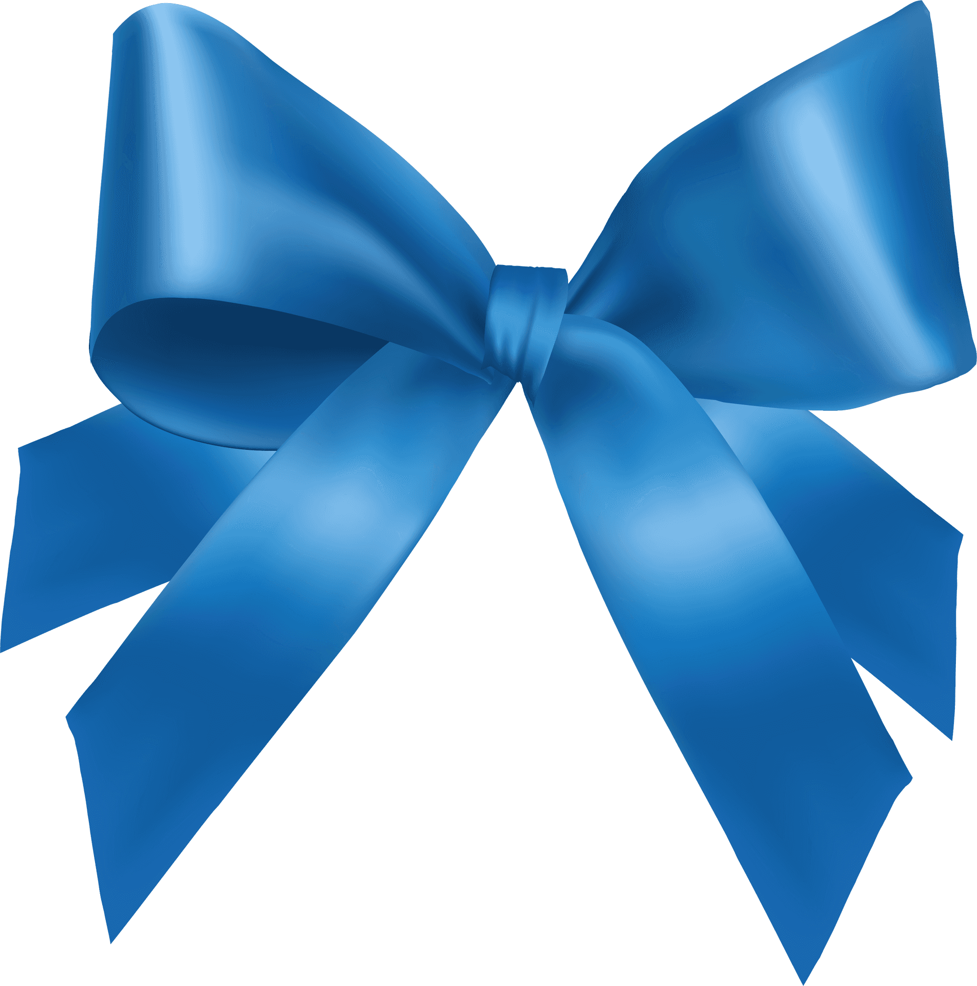 Elegant Blue Satin Ribbon PNG Image