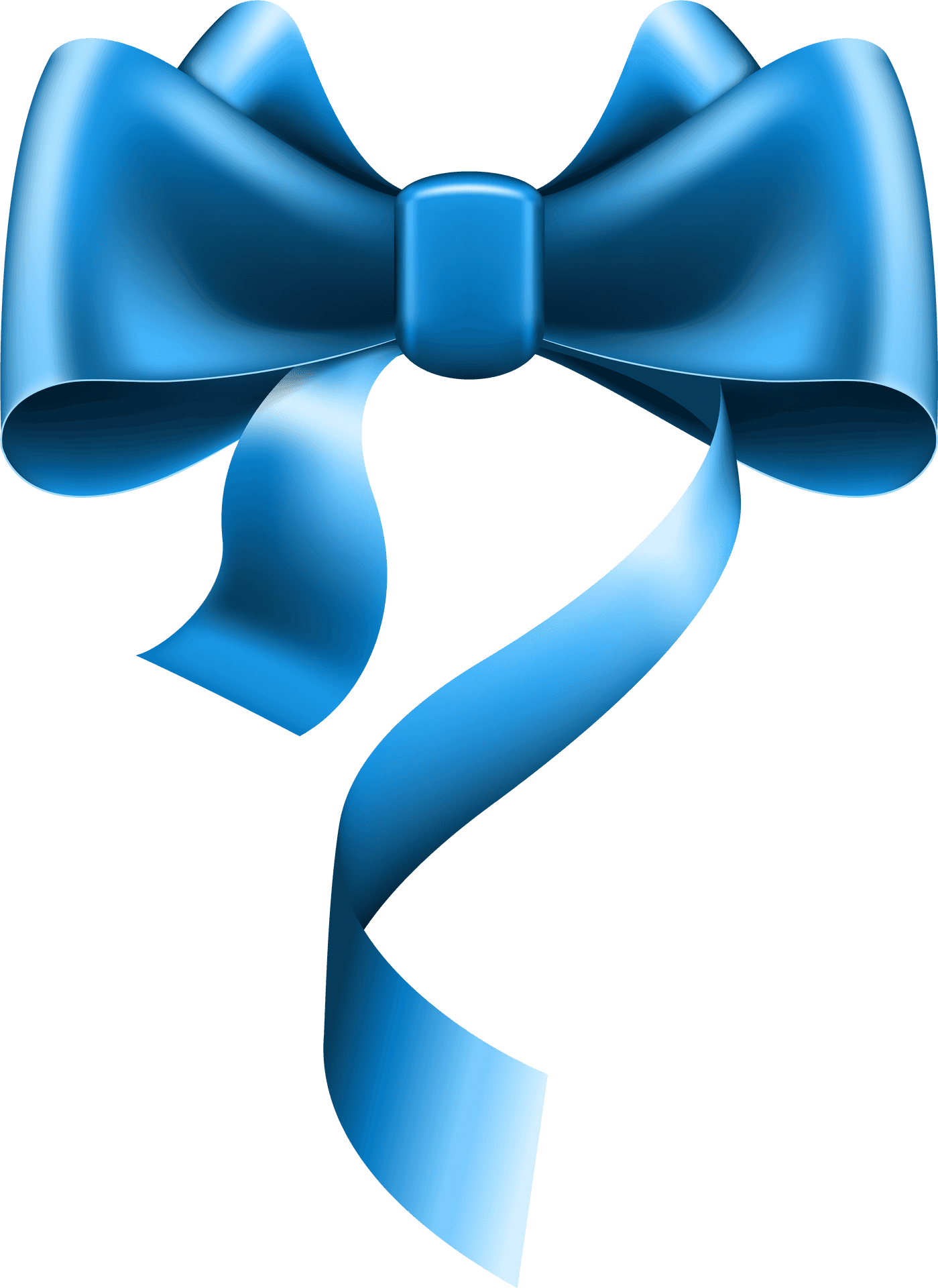 Elegant Blue Satin Ribbon PNG Image