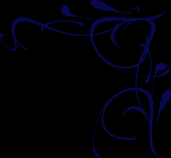 Elegant Blue Swirls Design PNG Image