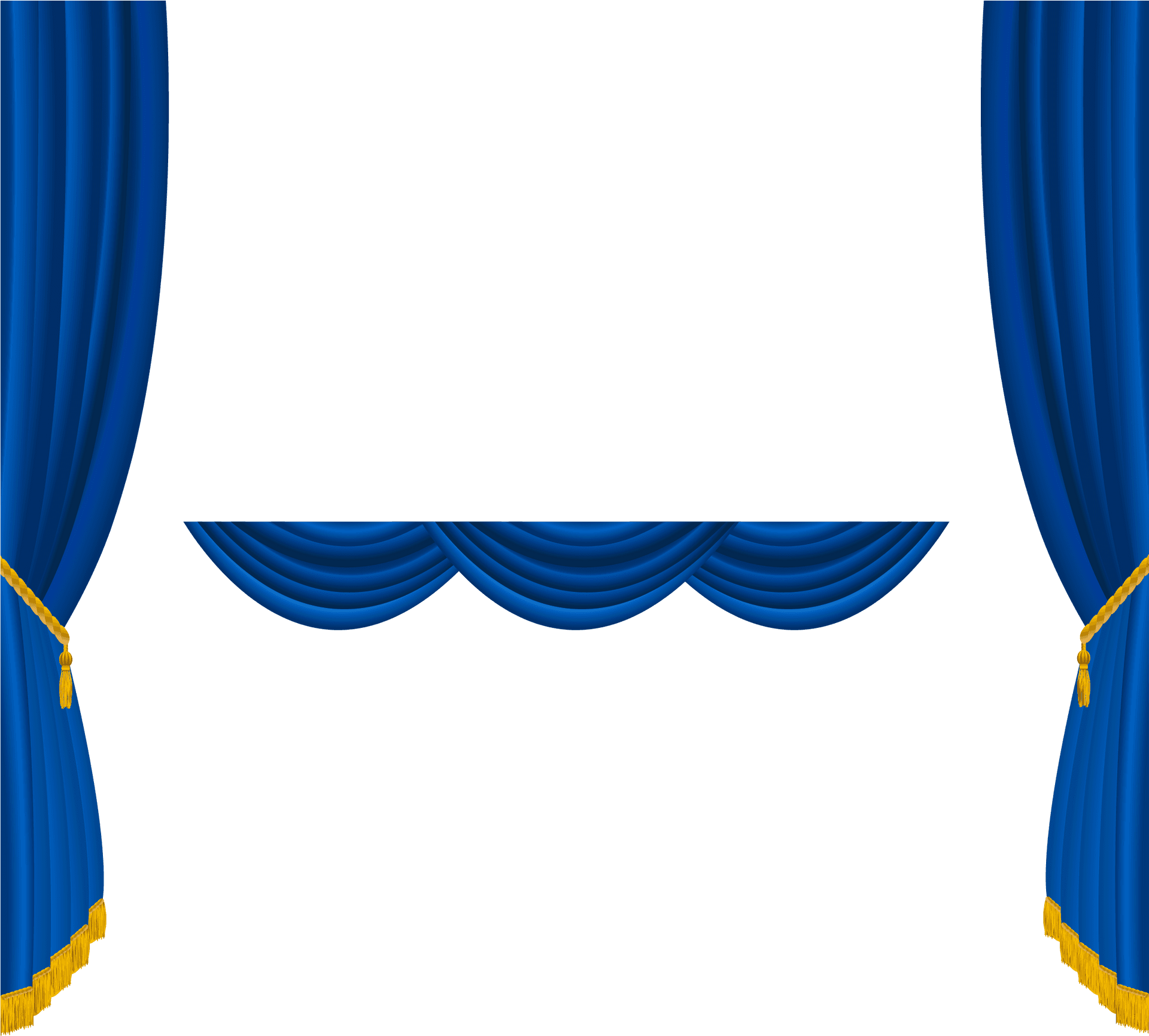 Elegant Blue Theater Curtains PNG Image