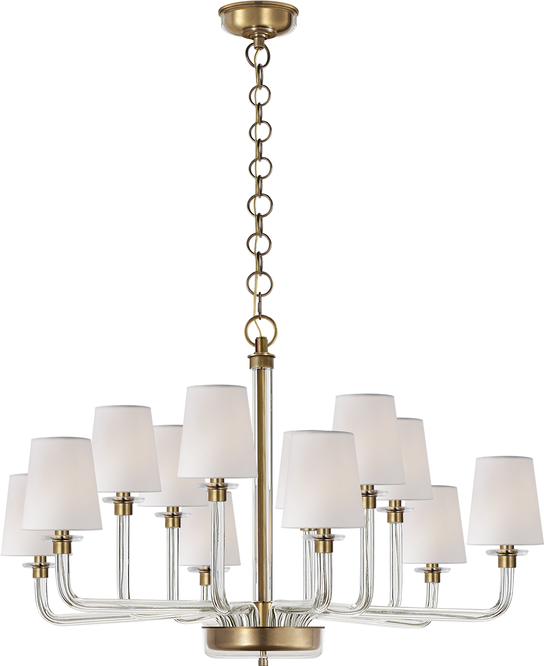 Elegant Brass Chandelier Lighting Fixture PNG Image