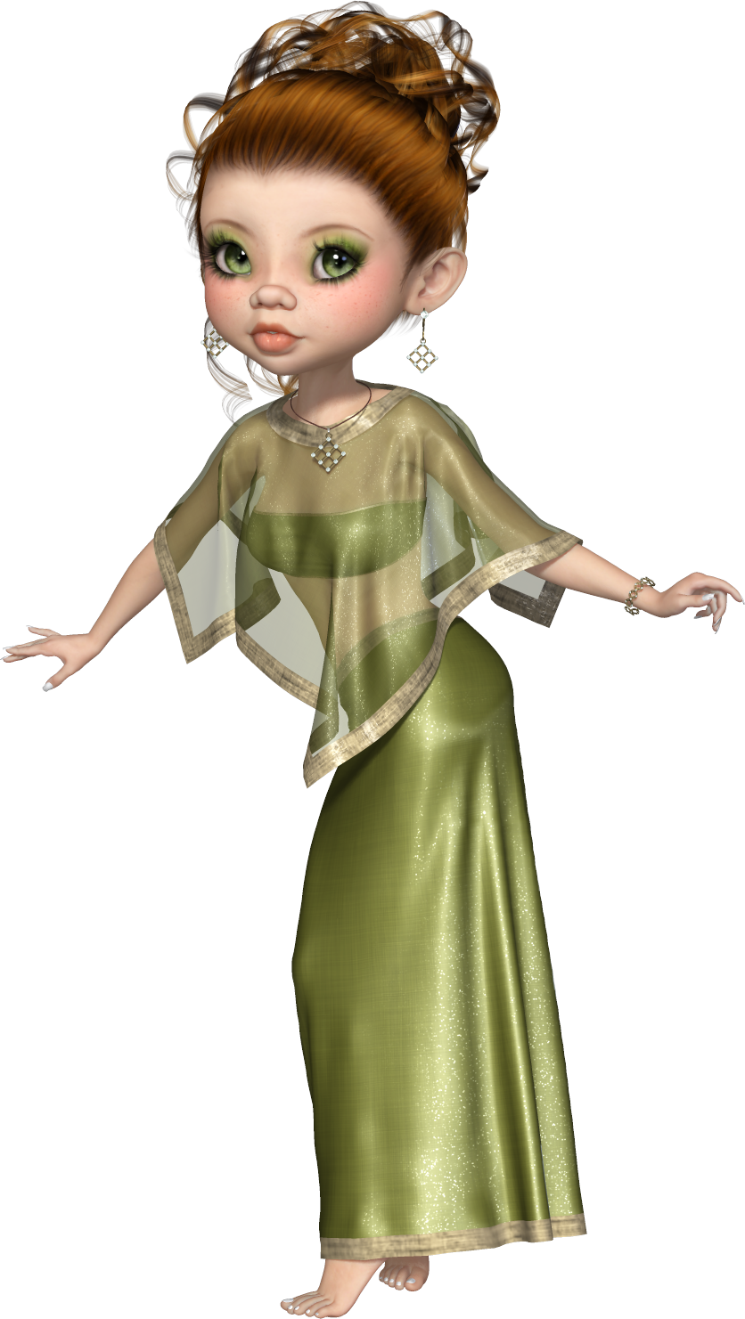 Elegant Bratz Character Pose PNG Image