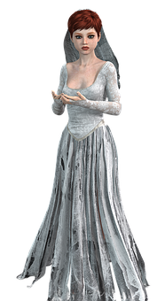 Elegant Bride3 D Character PNG Image