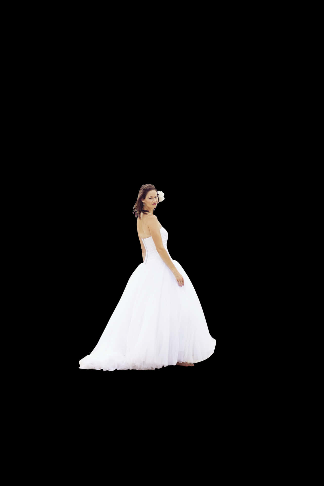 Elegant Bridein White Gown PNG Image