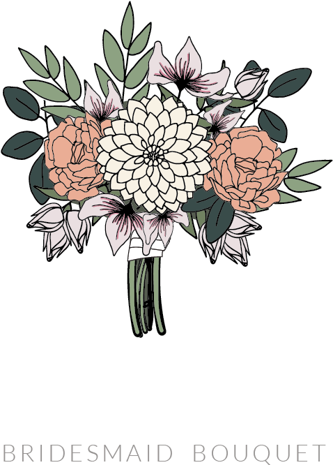 Elegant Bridesmaid Floral Bouquet PNG Image