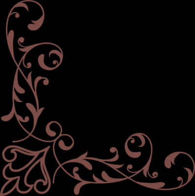 Elegant_ Brown_ Floral_ Corner_ Design.png PNG Image