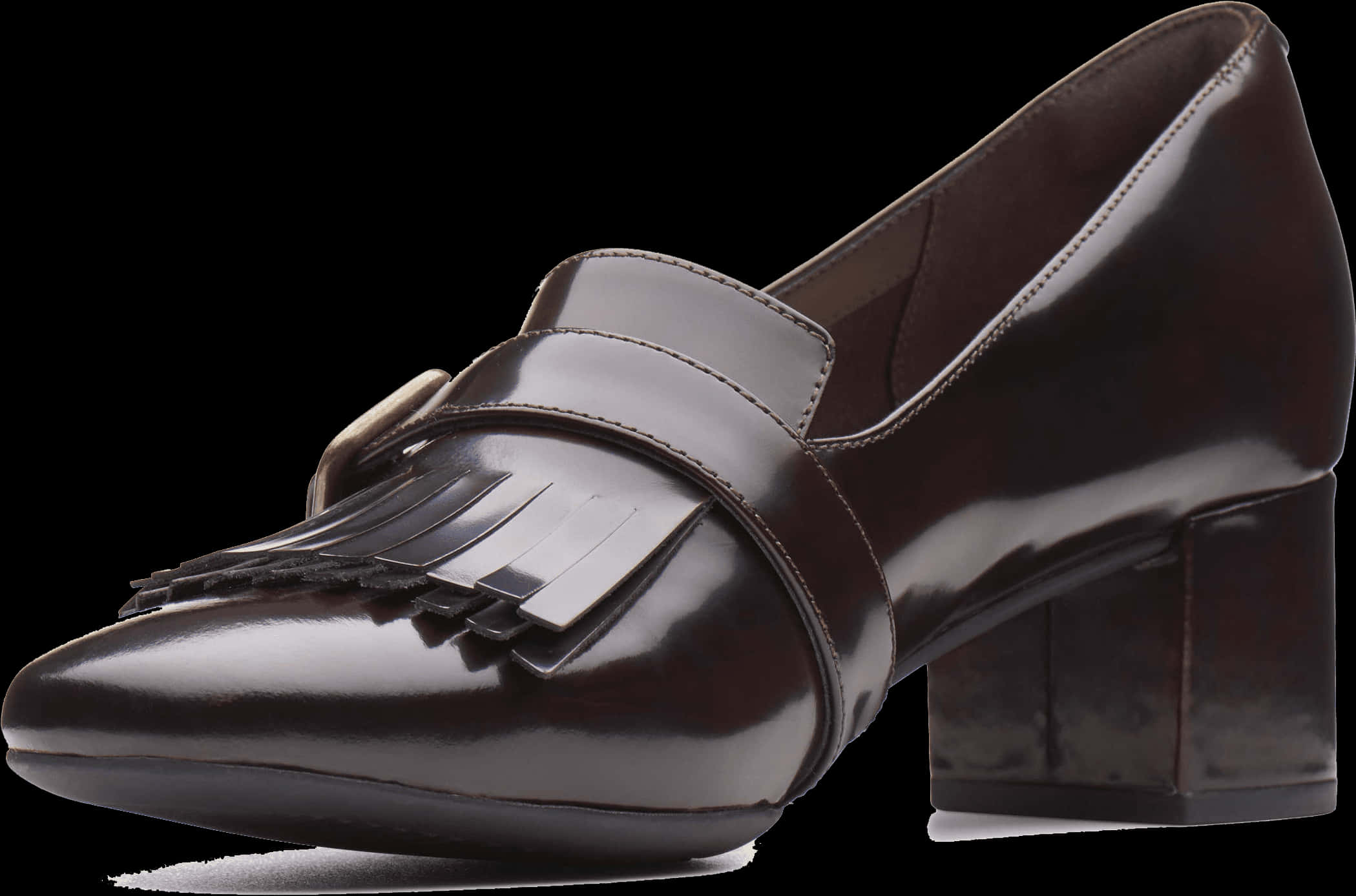 Elegant Brown Ladies Loafer Shoe PNG Image