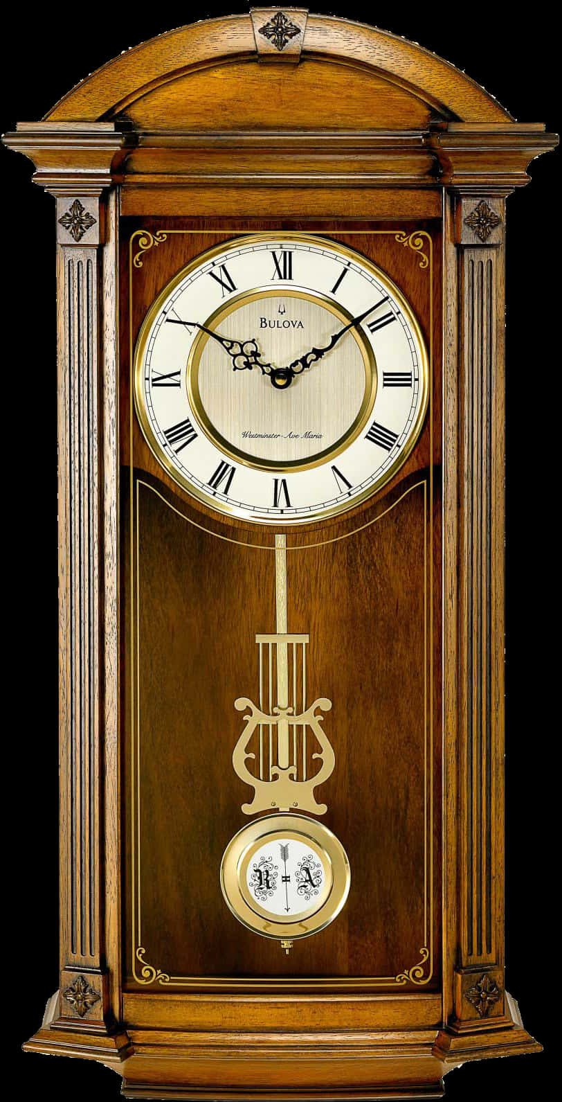 Elegant Bulova Grandfather Clock PNG Image