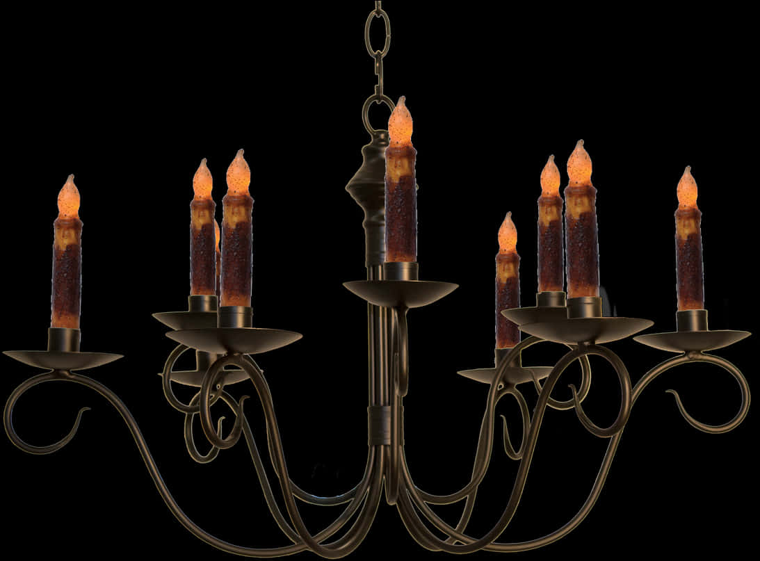 Elegant Candle Chandelier PNG Image