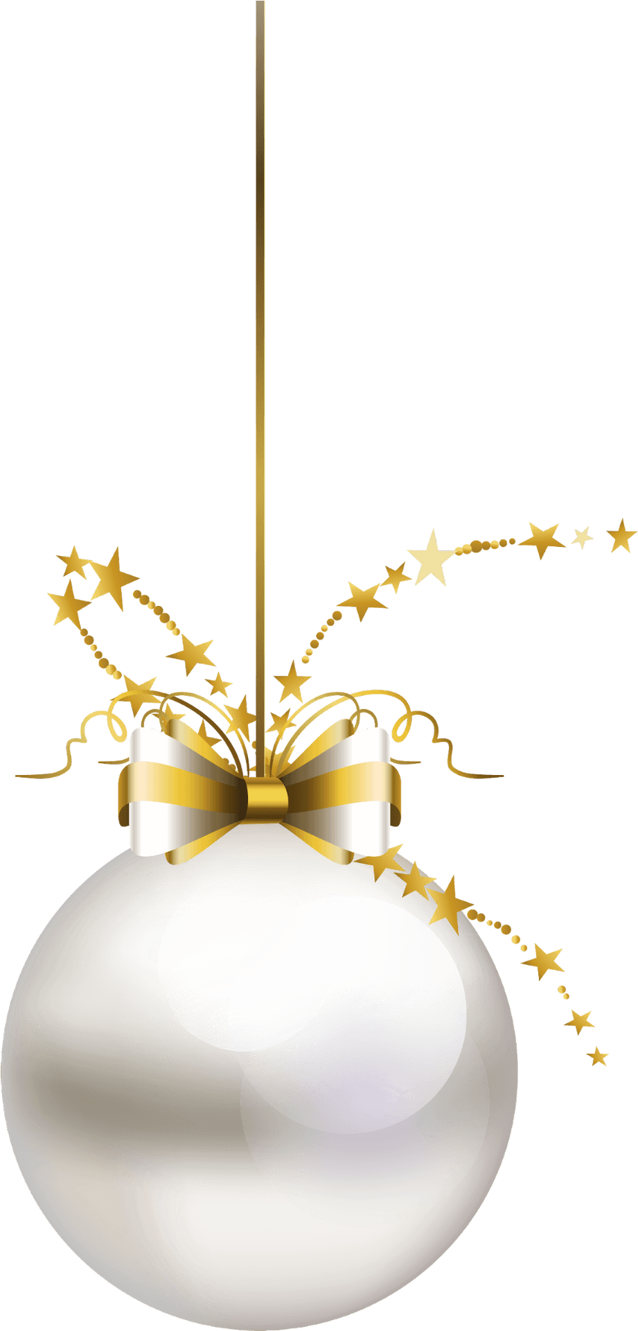 Elegant Christmas Ballwith Golden Bow PNG Image