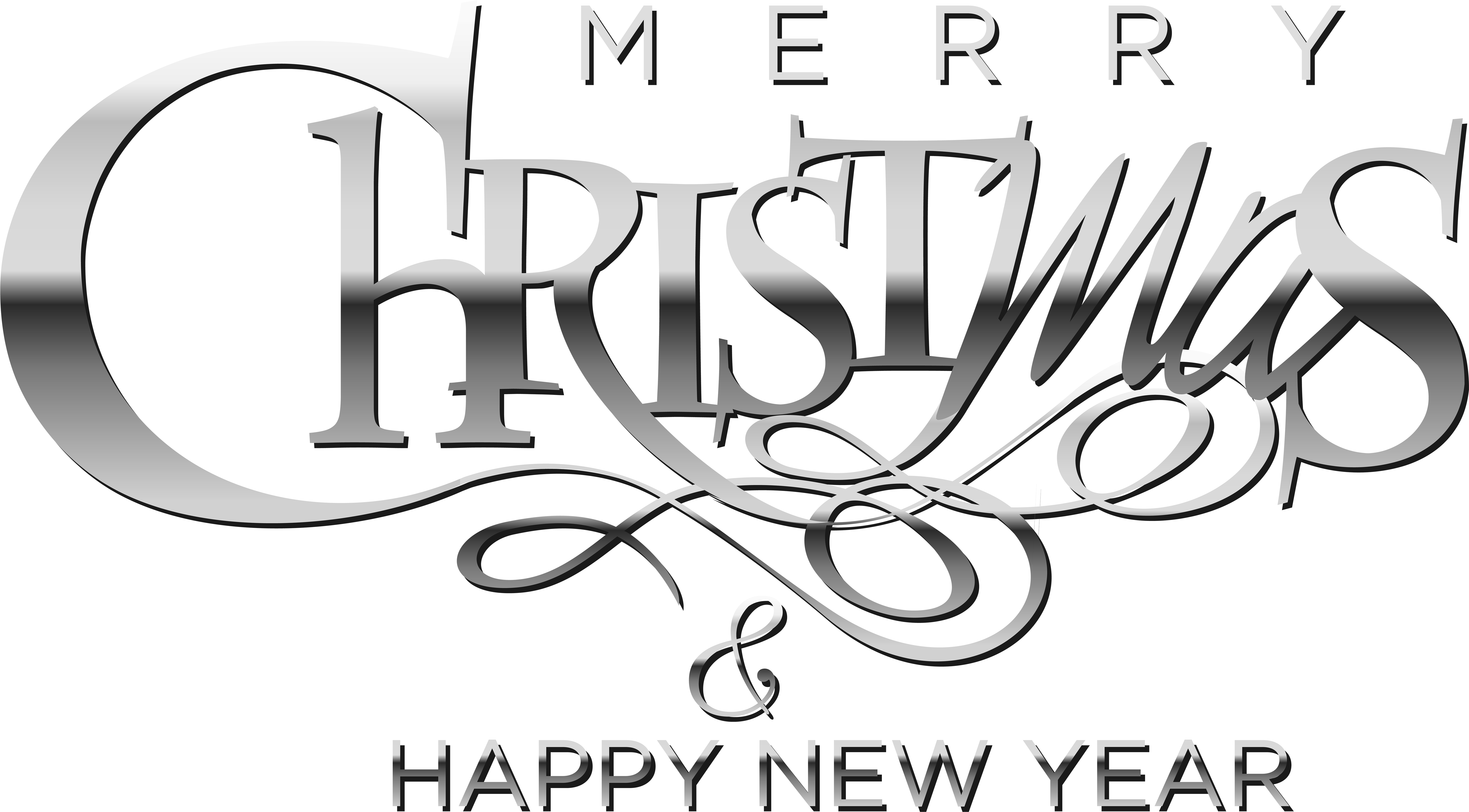 Elegant Christmas New Year Greeting PNG Image