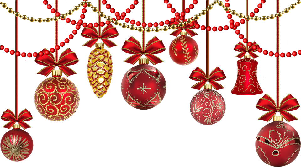 Elegant Christmas Ornaments Hanging PNG Image