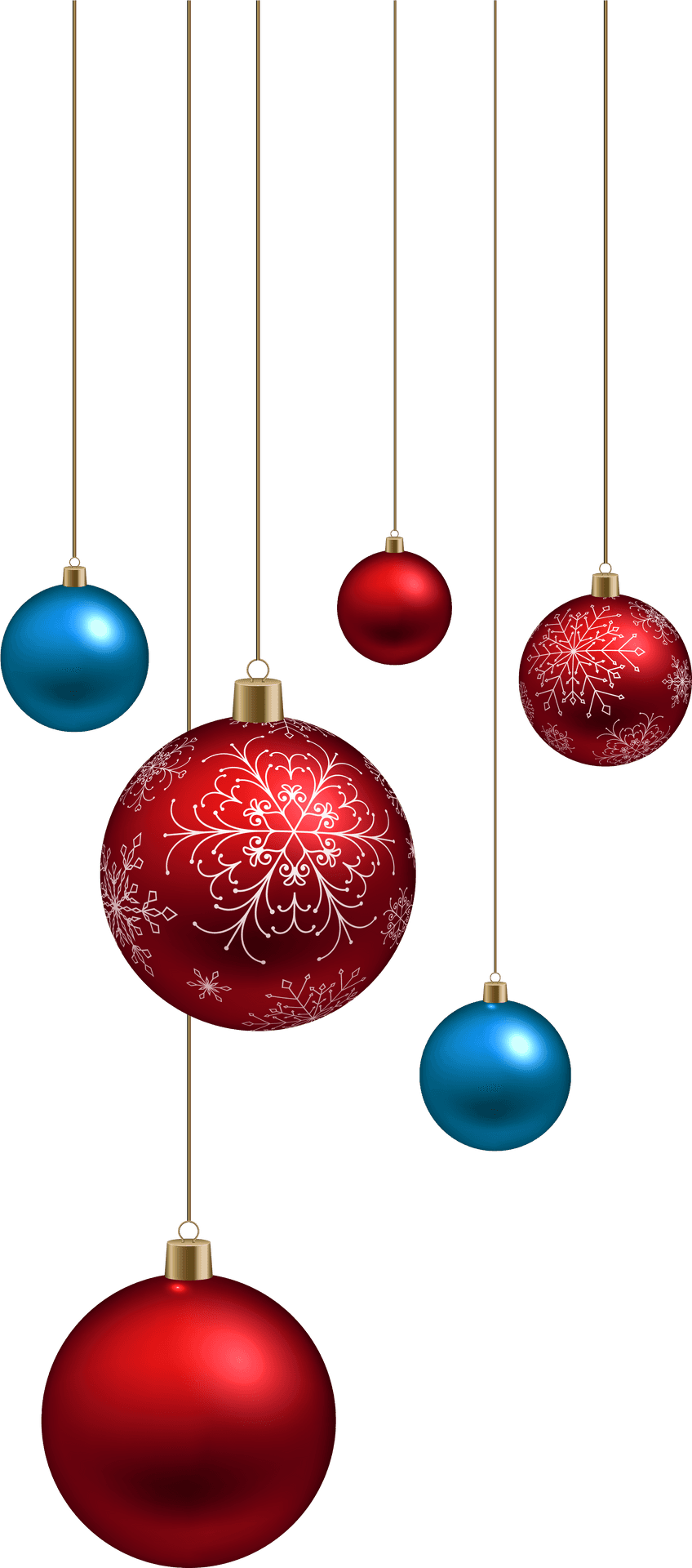 Elegant Christmas Ornaments PNG Image