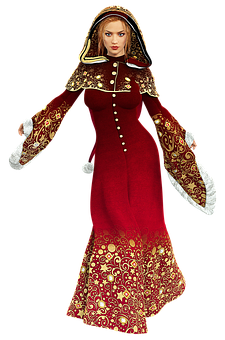 Elegant Christmas Robe Costume PNG Image