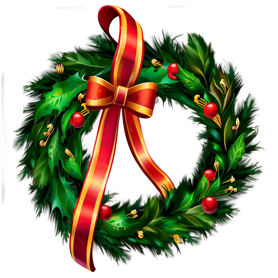 Elegant Christmas Wreath Png 05232024 PNG Image