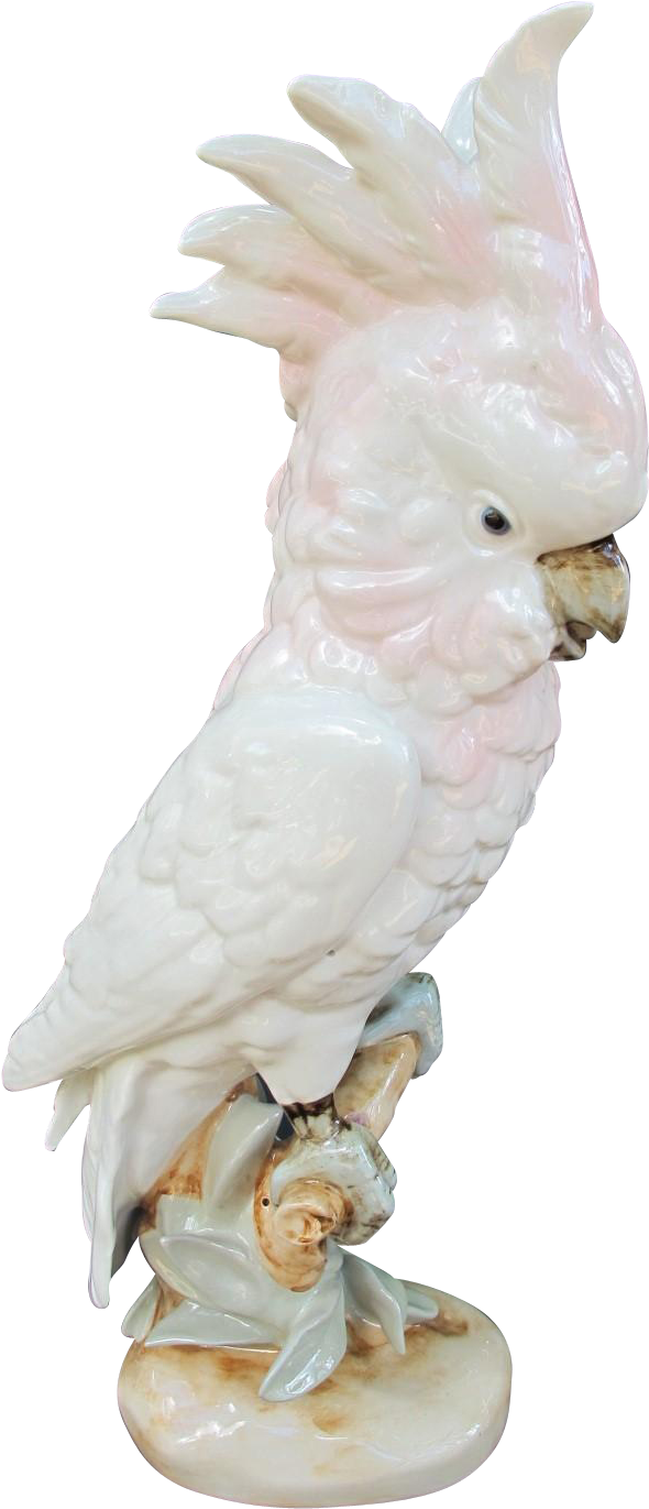 Elegant Cockatoo Sculpture PNG Image