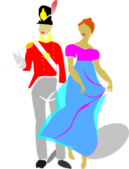 Elegant Couple Illustration PNG Image